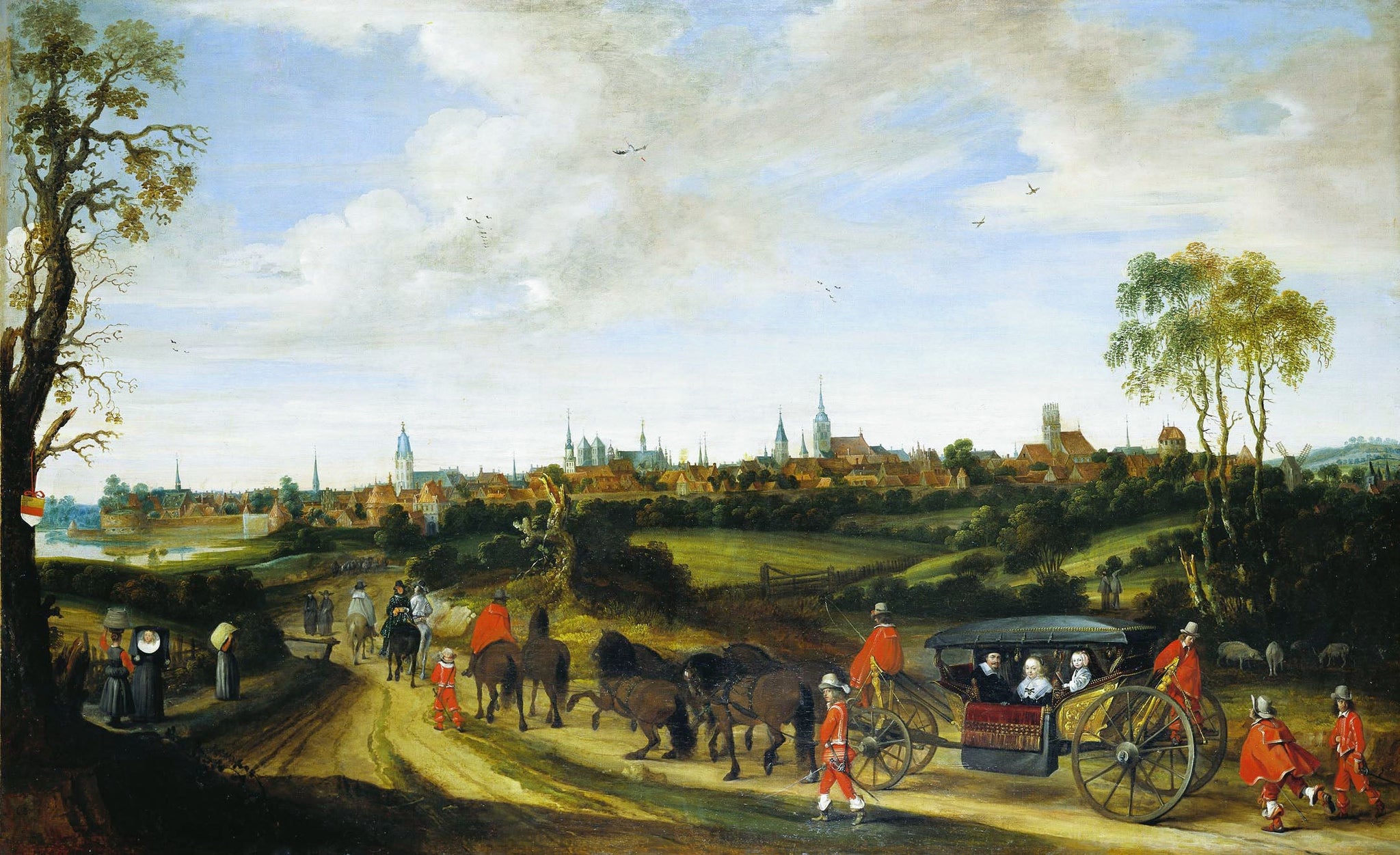 L'envoyé néerlandais Adriaan Pauw entre à Münster en 1646 pour les négociations de paix - Gerard ter Borch image 1 tableau peint à l’huile sur toile