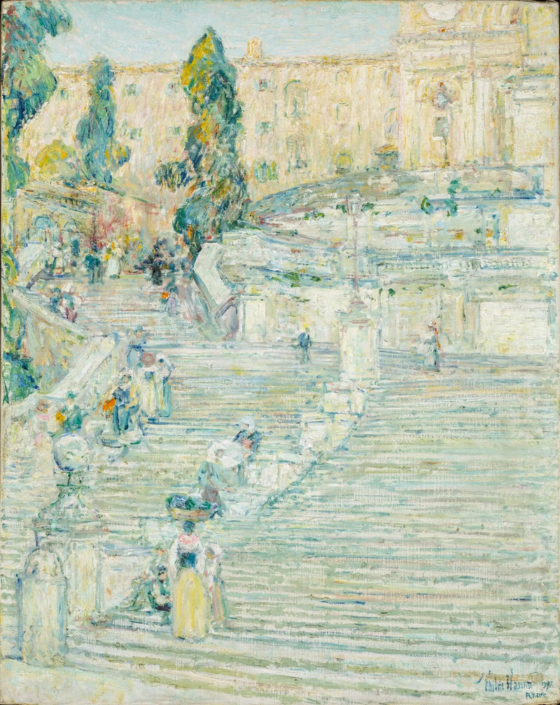 Hiszpańskie schody, Rzym - Childe Hassam