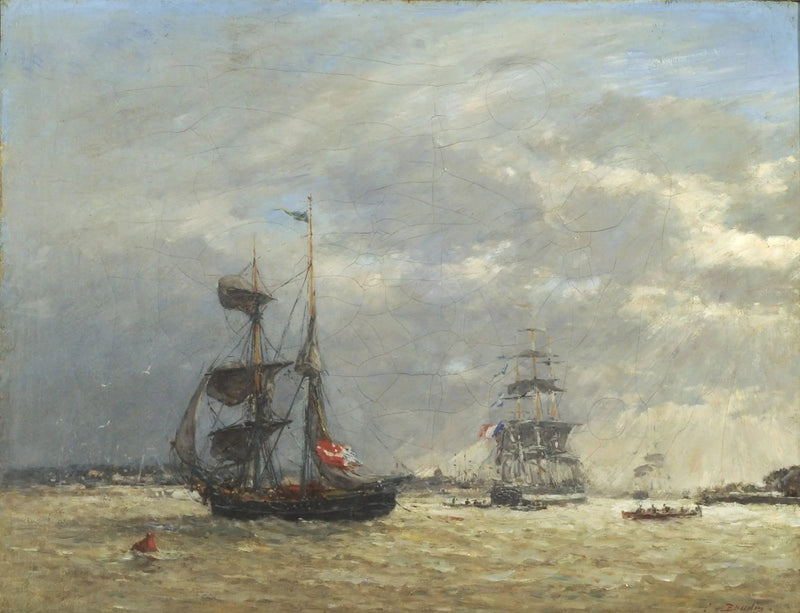 Skaldy na rzece Escaut - Eugène Boudin