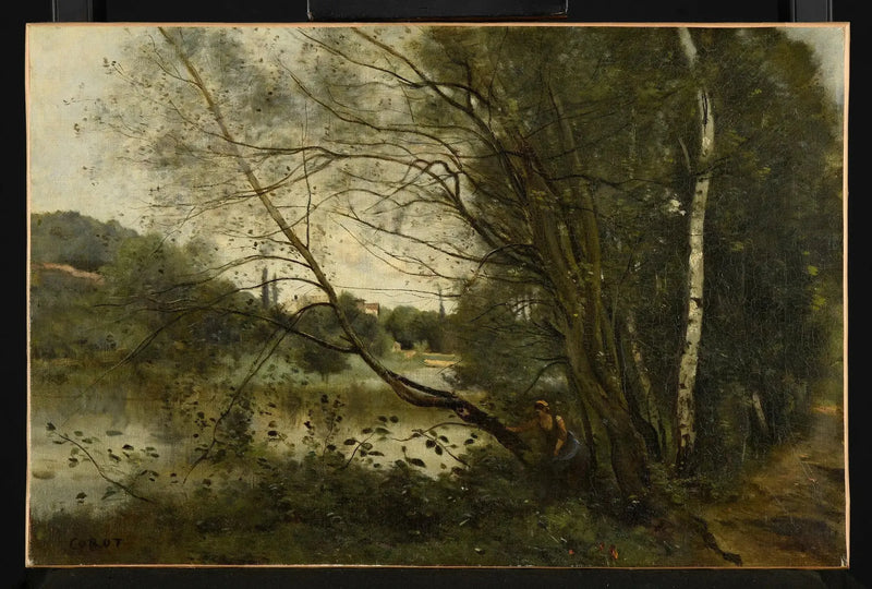Staw z pochylonym drzewem - Jean-Baptiste Camille Corot