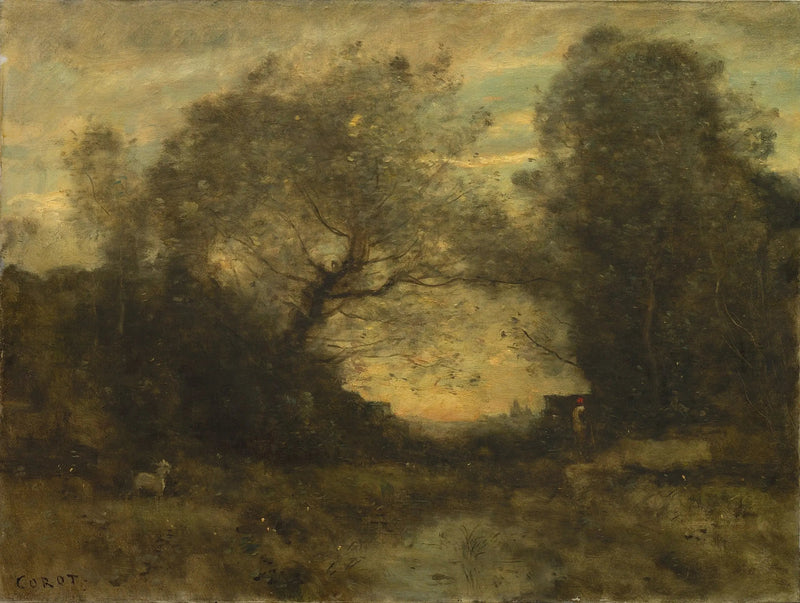 Staw u wejścia do lasu - Jean-Baptiste Camille Corot