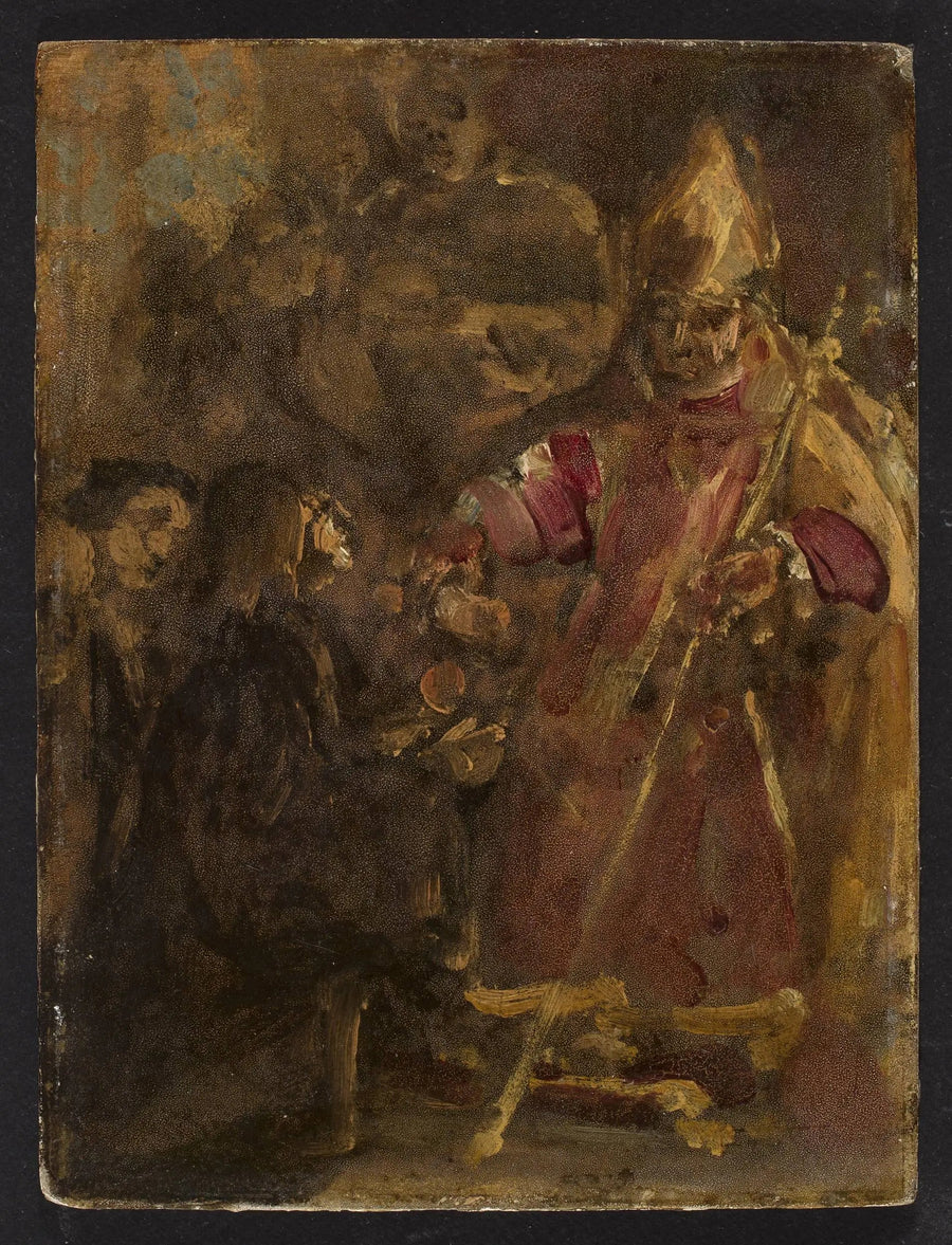 Biskup Lubrański zakłada Akademię Kościelną w Poznaniu, szkic - Jan Matejko
