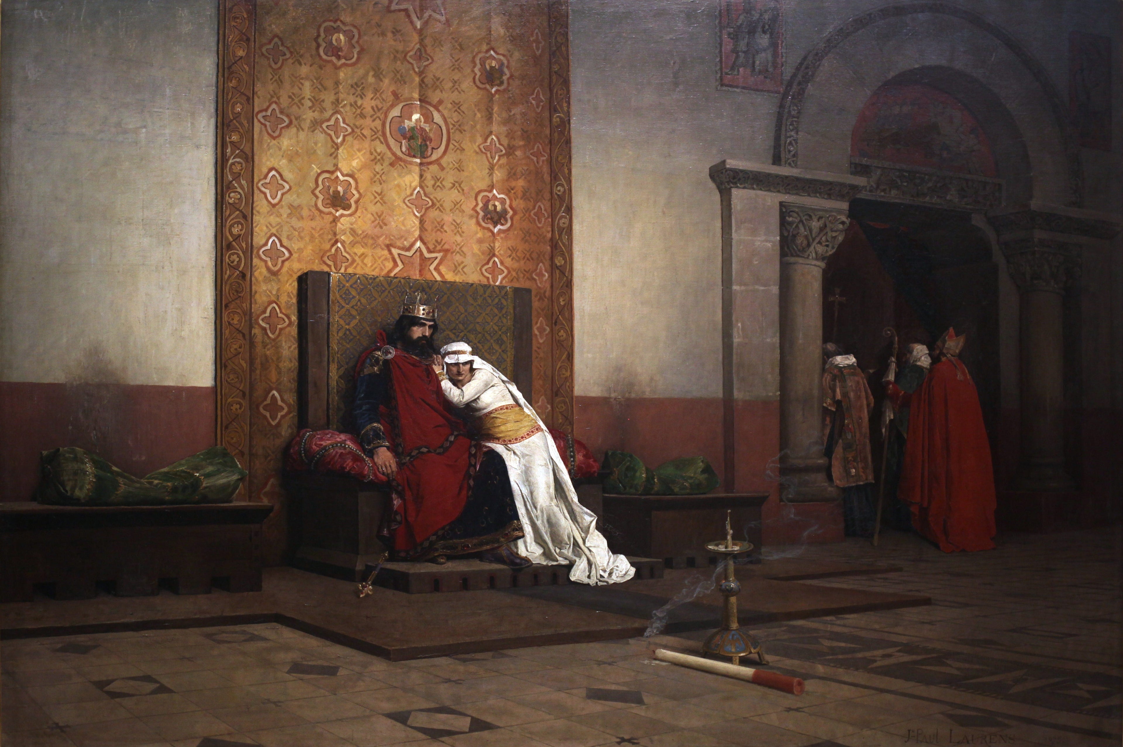 L'Excommunication de Robert le Pieux - Jean-Paul Laurens image 1 reproduction de peinture à l’huile