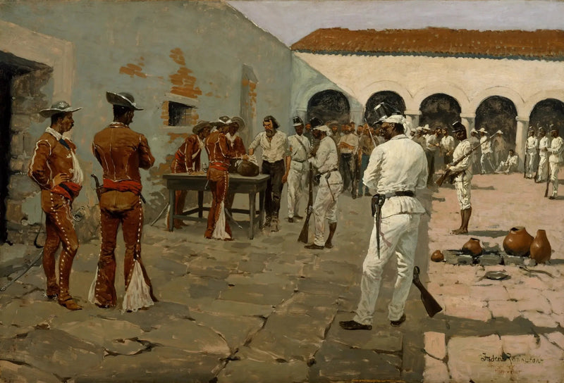Wysyłka Mier: Rysunek czarnej fasoli - Frederic Remington