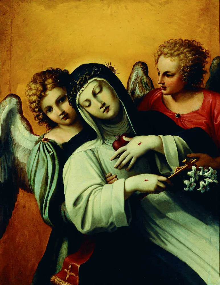 L'extase de sainte Catherine de Sienne - Agostino Carracci image 1 copie peinte à la main à l’huile