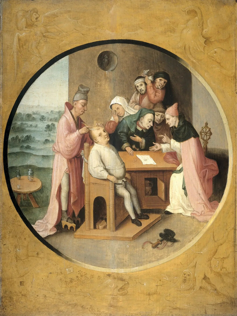 Wydobycie kamienia szaleństwa - Hieronymus Bosch