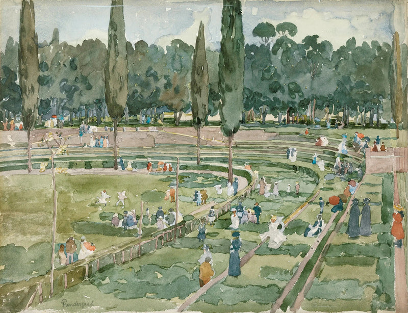 Hipodrom (Piazza Siena, Ogrody Borghese, Rzym) - Maurice Prendergast
