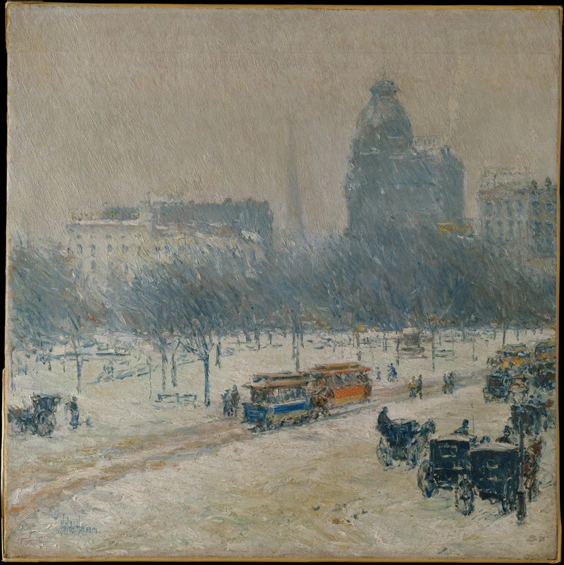 Zima na Union Square - Childe Hassam