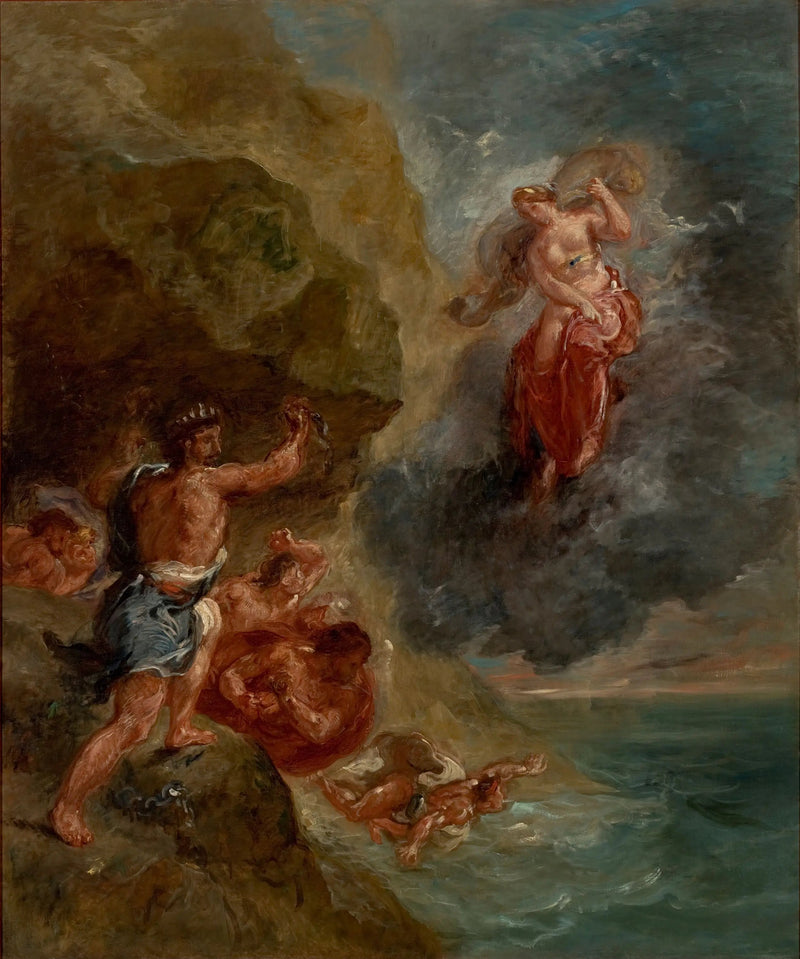 Zima - Junona błaga o zniszczenie floty Eneasza - Eugène Delacroix