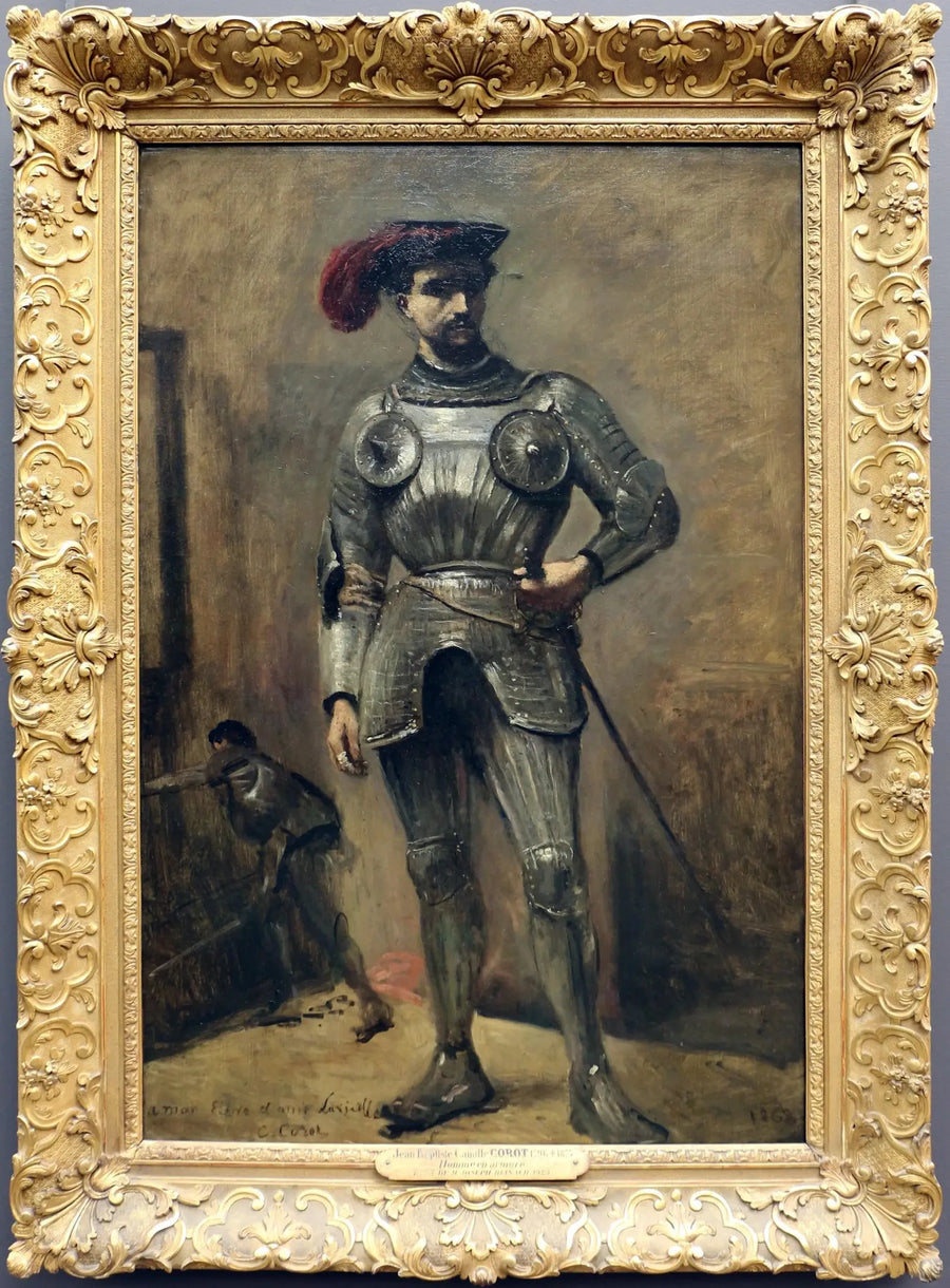 Mężczyzna w zbroi - Jean-Baptiste Camille Corot