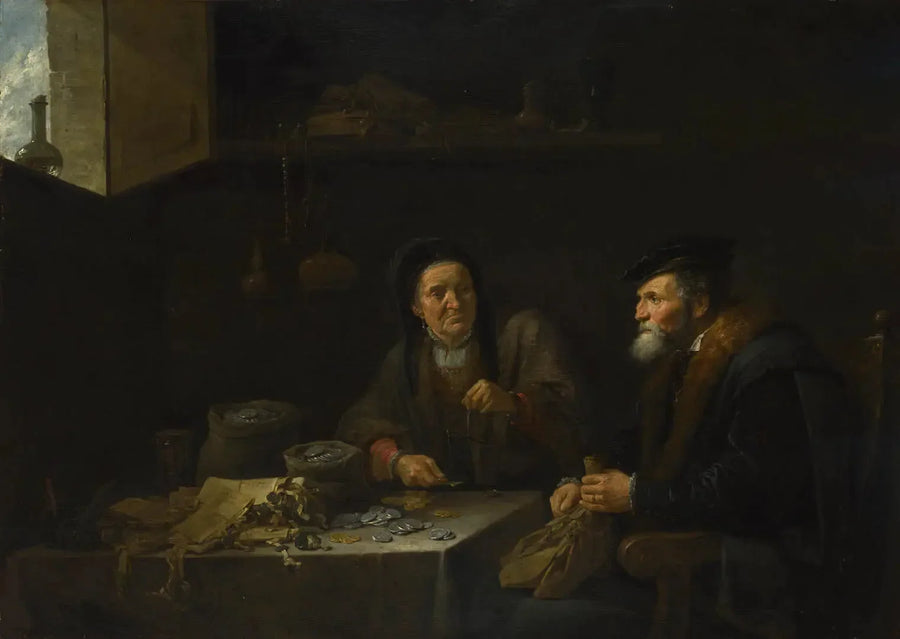 Chciwy mężczyzna - David Teniers Młodszy