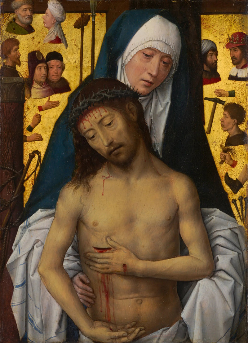 Człowiek cierpienia w ramionach dziewicy - Hans Memling