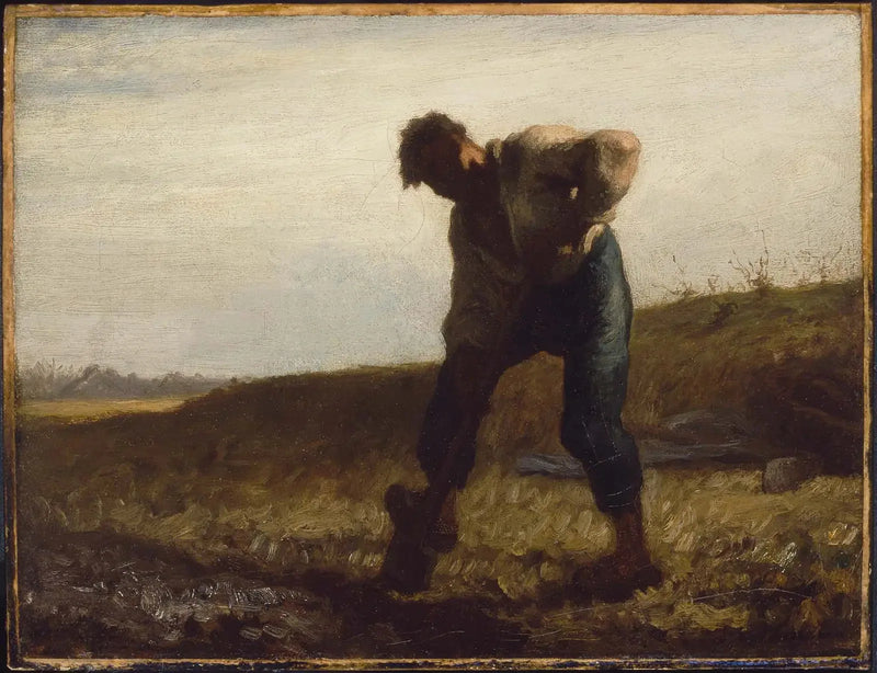 Mężczyzna przekopuje ziemię - Jean-François Millet