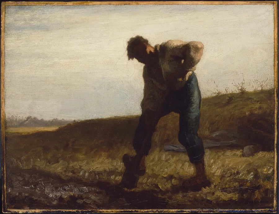 Mężczyzna przekopuje ziemię - Jean-François Millet
