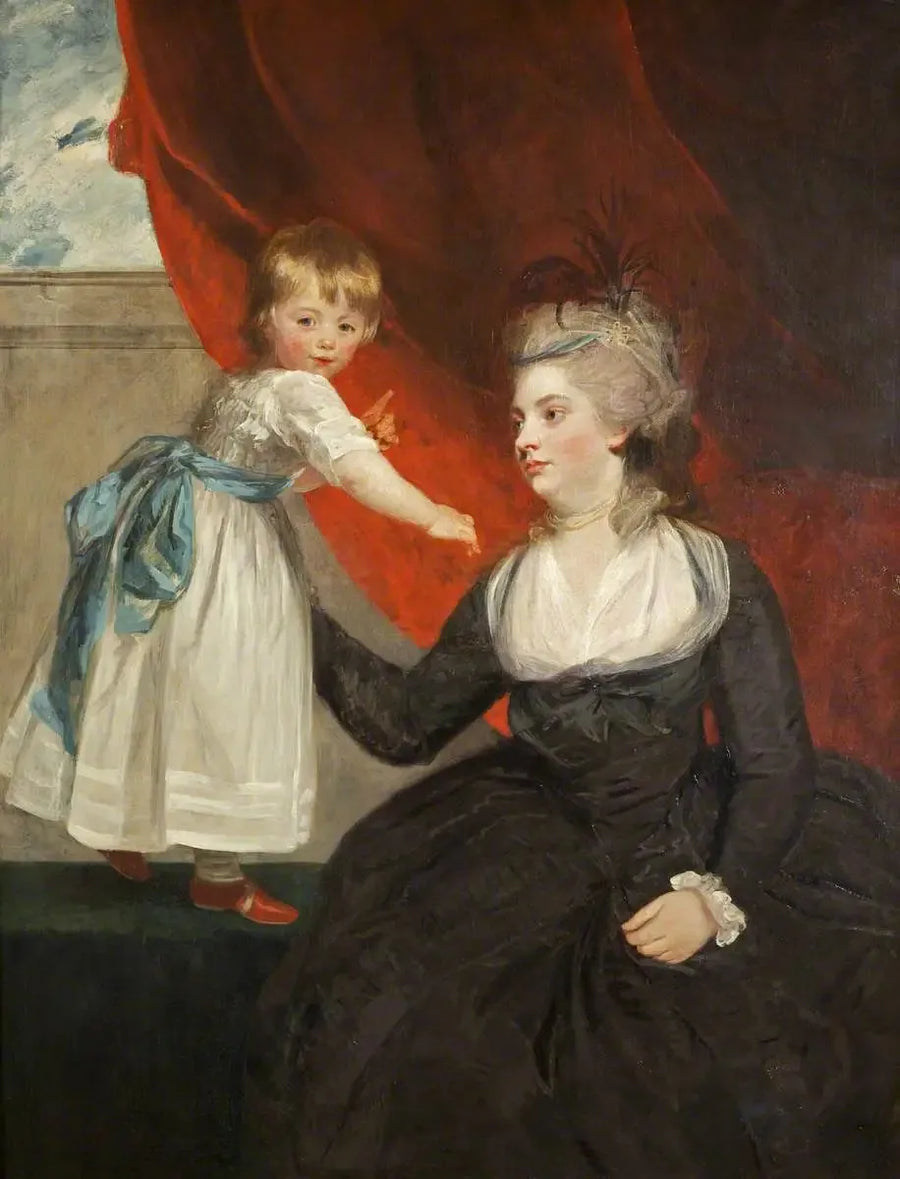 Godna szacunku Frances Courtenay, Lady Honywood (urodzona w 1763) i jej córka - Joshua Reynolds