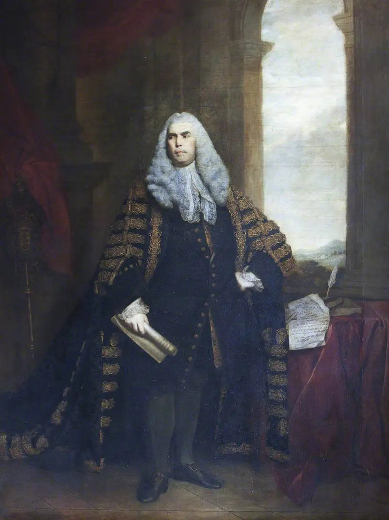 Godny Sir John Cust, 3. baronet z Pinchbeck i 6. baronet z Humby (1718-1770), w stroju prezydenta - Joshua Reynolds