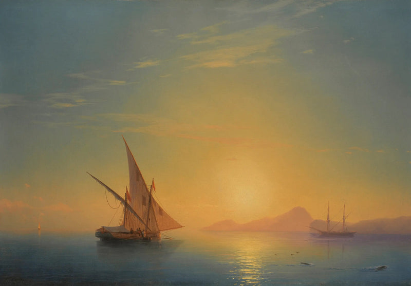 Wyspa Ischia o zachodzie słońca (Zachód słońca nad Ischią) - Iwan Aiwasowski