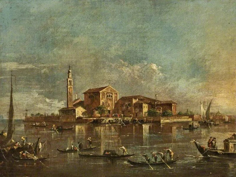 L'île de San Giorgio in Alga, Venise, Italie - Francesco Guardi image 1 reproduction de peinture à l’huile