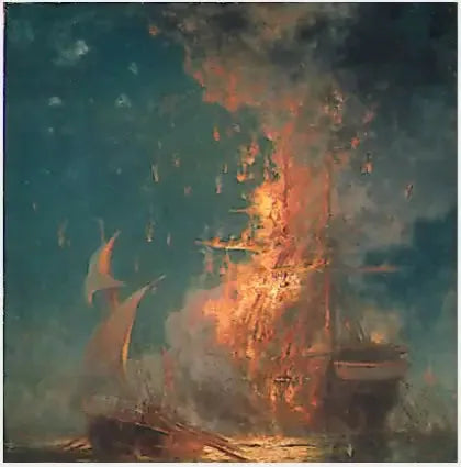 Pożar „Filadelfii” - Edward Moran