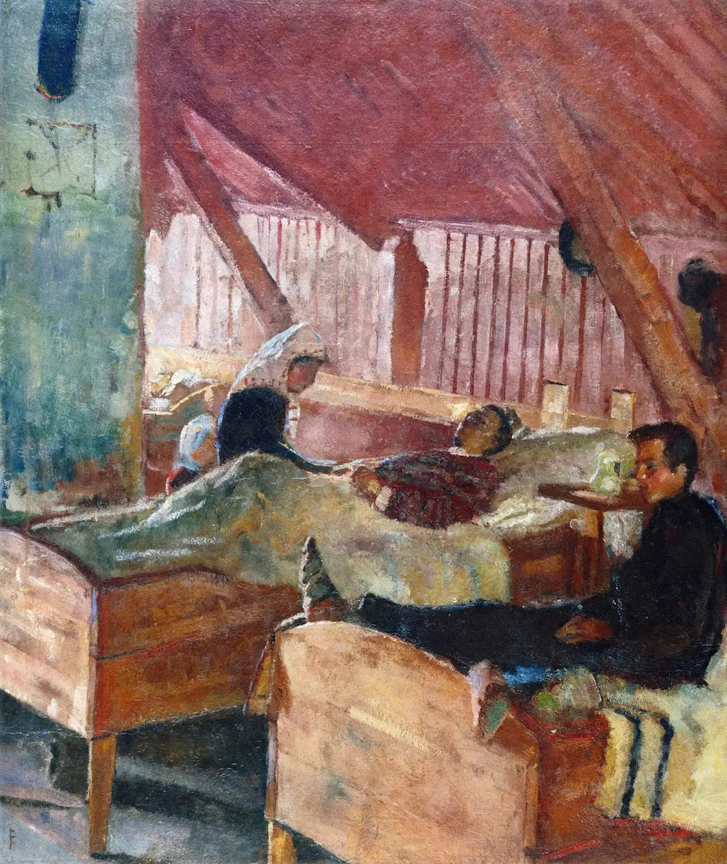 L'Infirmerie à Helgelandsmoen - Edvard Munch image 1 reproduction de peinture à l’huile