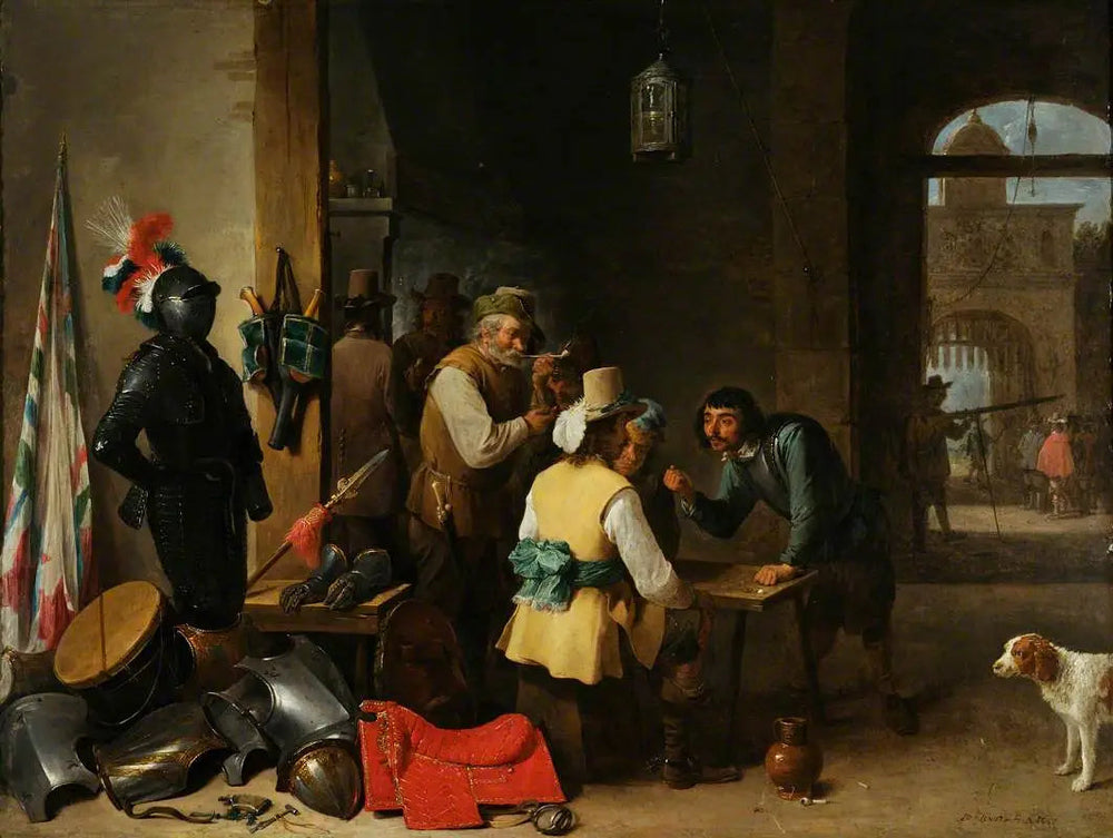 L'intérieur d'une salle de garde - David Teniers le Jeune image 1 reproduction d’œuvre d’art à l’huile