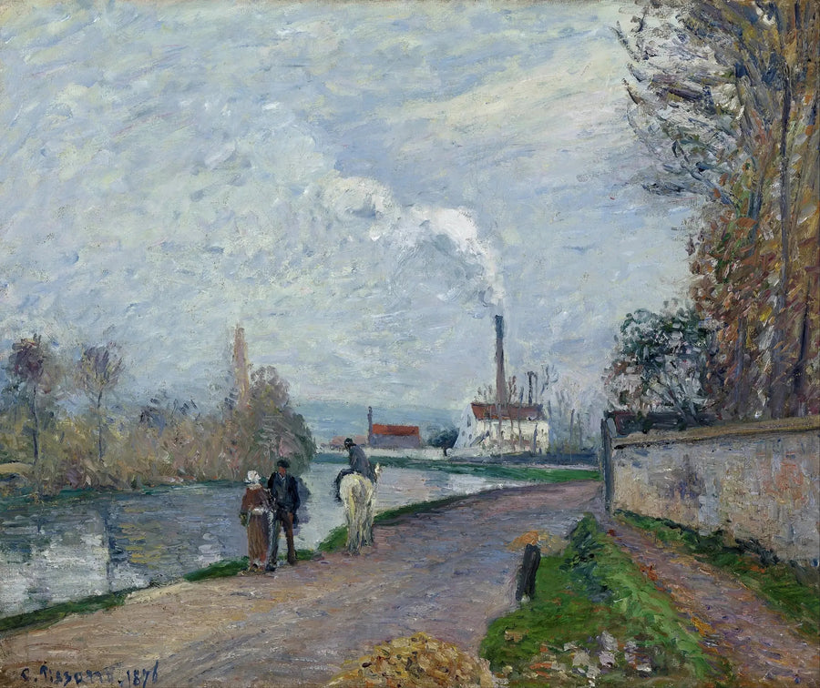 Oise w Pontoise, szary czas - Camille Pissarro