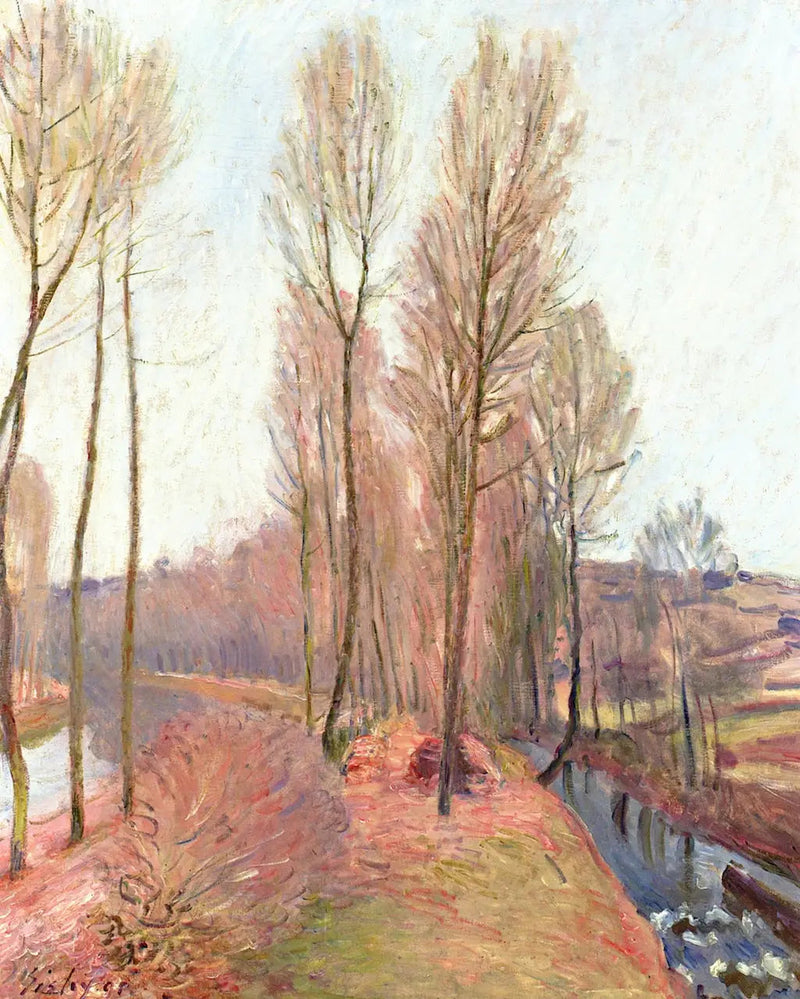 L'Orvanne i kanał Loing zimą - Alfred Sisley
