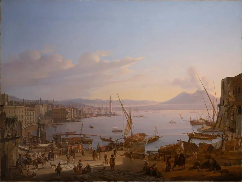 Zatoka Neapolitańska z latarnią morską i Wezuwiuszem w tle. - Antoine van Dyck