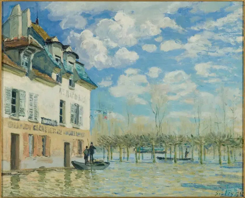 Łódź podczas powodzi, Port-Marly - Alfred Sisley