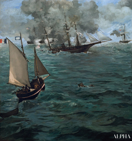 La bataille du Kearsarge et de l'Alabama - Edouard Manet - Reproductions de tableaux et peintures haut de gamme