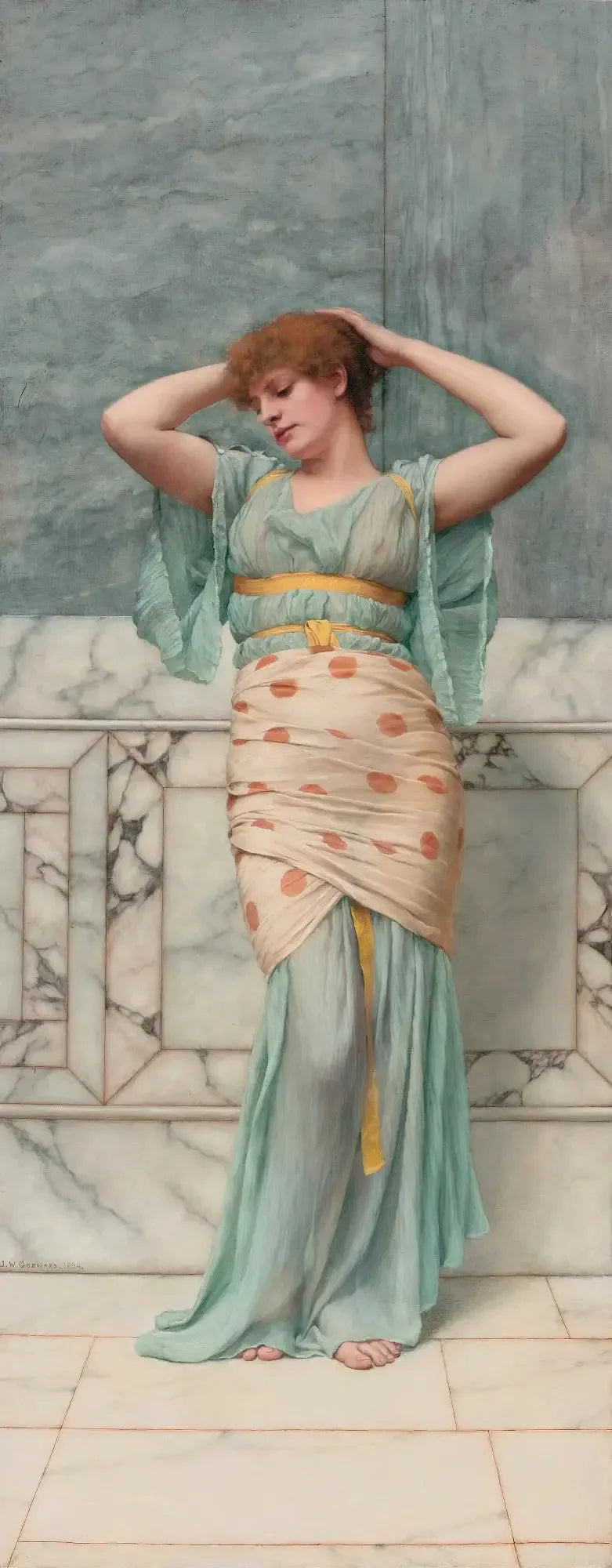 Piękno w marmurowym pomieszczeniu - John William Godward