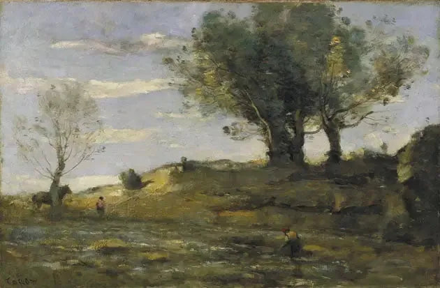 La berge - Jean-Baptiste Camille Corot image 1 copie peinte à la main à l’huile