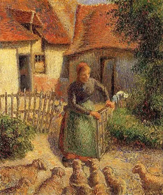 Pasterka wynajmująca owce - Camille Pissarro