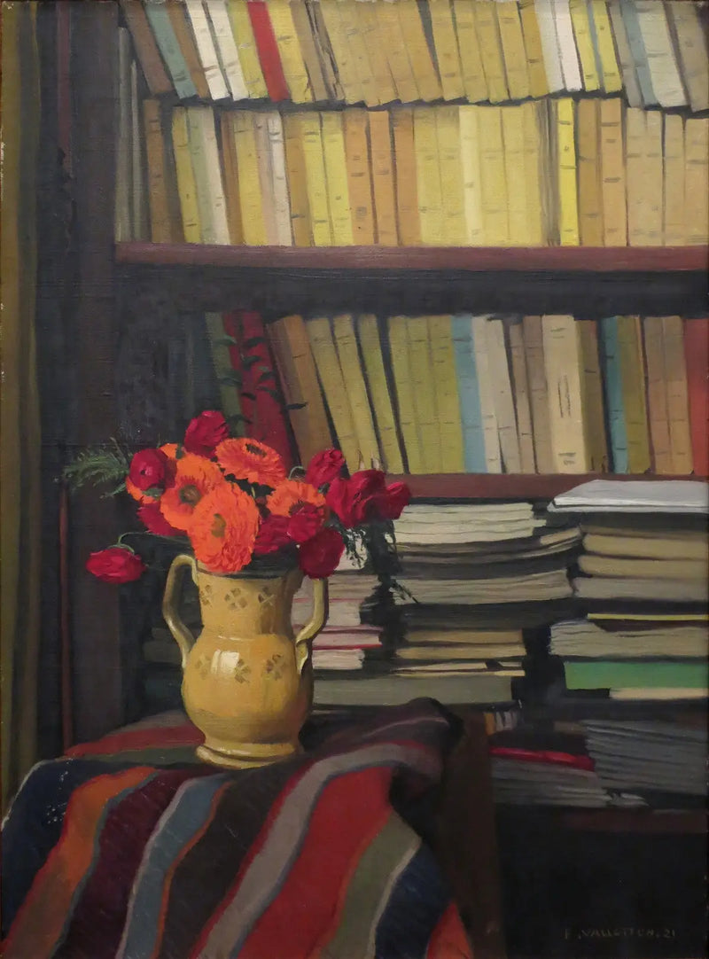 Biblioteka (martwa natura) - Félix Vallotton