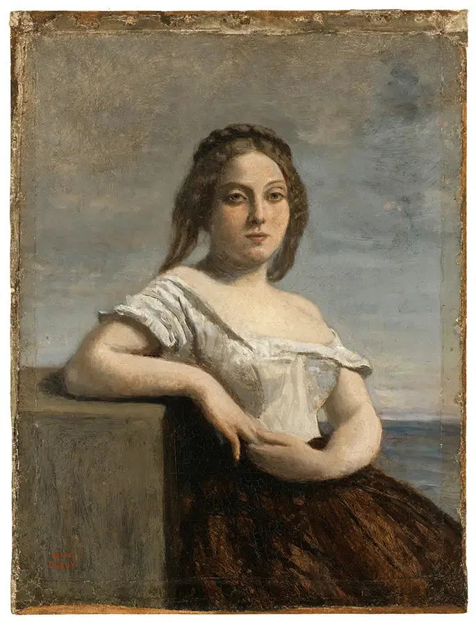 La blonde gasconne - Jean-Baptiste Camille Corot image 1 tableau peint à l’huile sur toile
