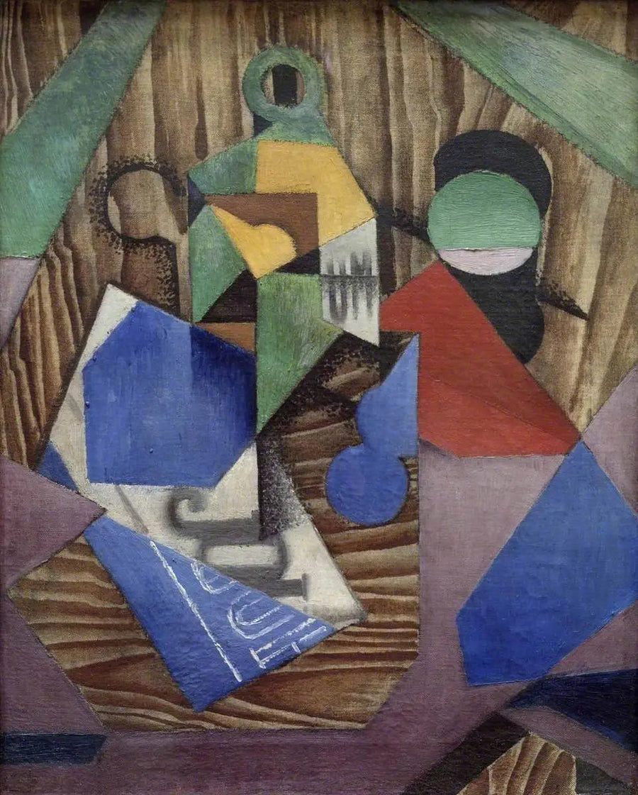 Butelka rumu i gazeta - Juan Gris