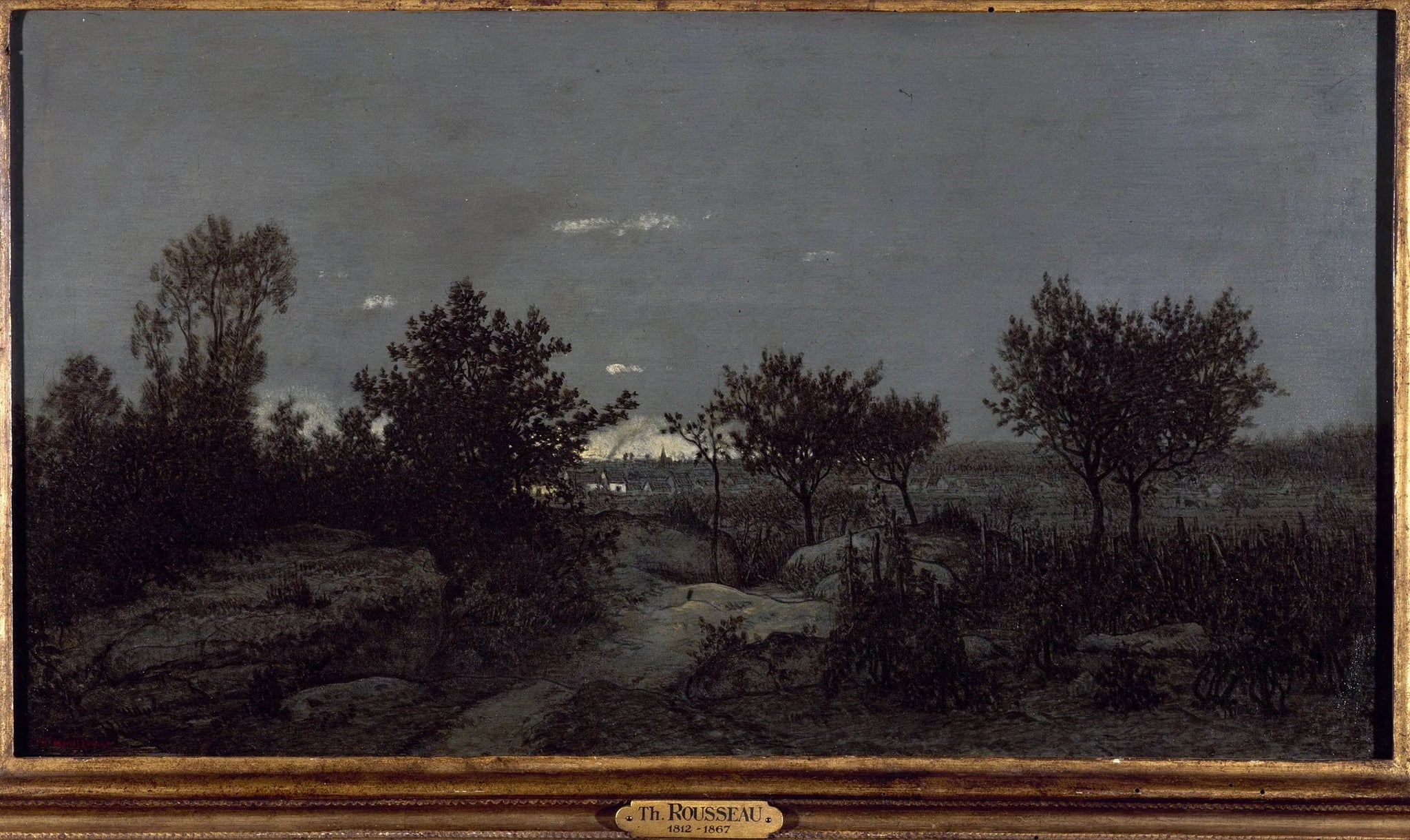 La campagne au lever du jour - Théodore Rousseau image 1 reproduction artisanale de tableau