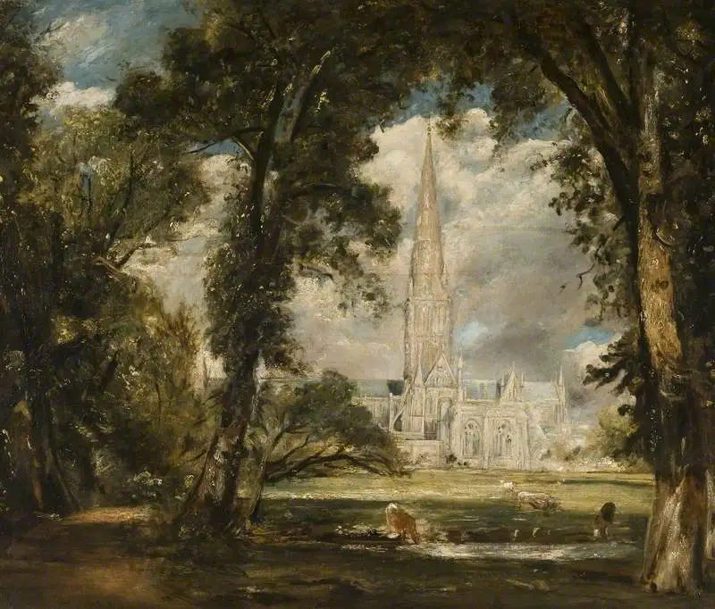 Katedra w Salisbury z ogrodu biskupa - John Constable