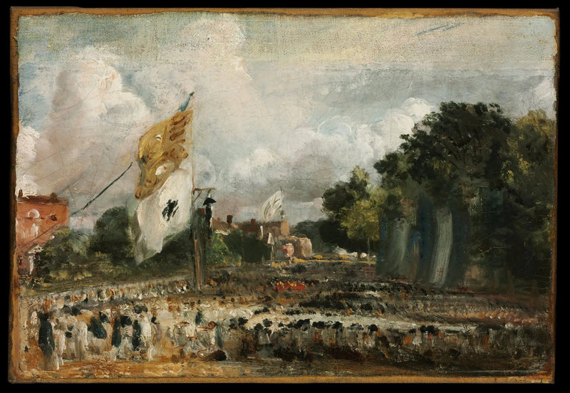 Obchody w East Bergholt pokoju z 1814 roku zawartego w Paryżu między Francją a państwami sprzymierzonymi - John Constable