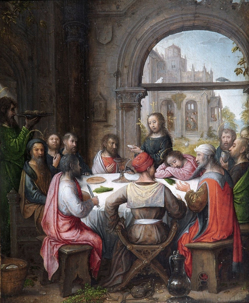 Ostatnia Wieczerza z ustanowieniem Eucharystii i umyciem nóg przez Chrystusa - Juan de Flandes