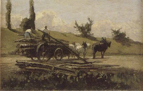 Drewniana wóz - Camille Pissarro