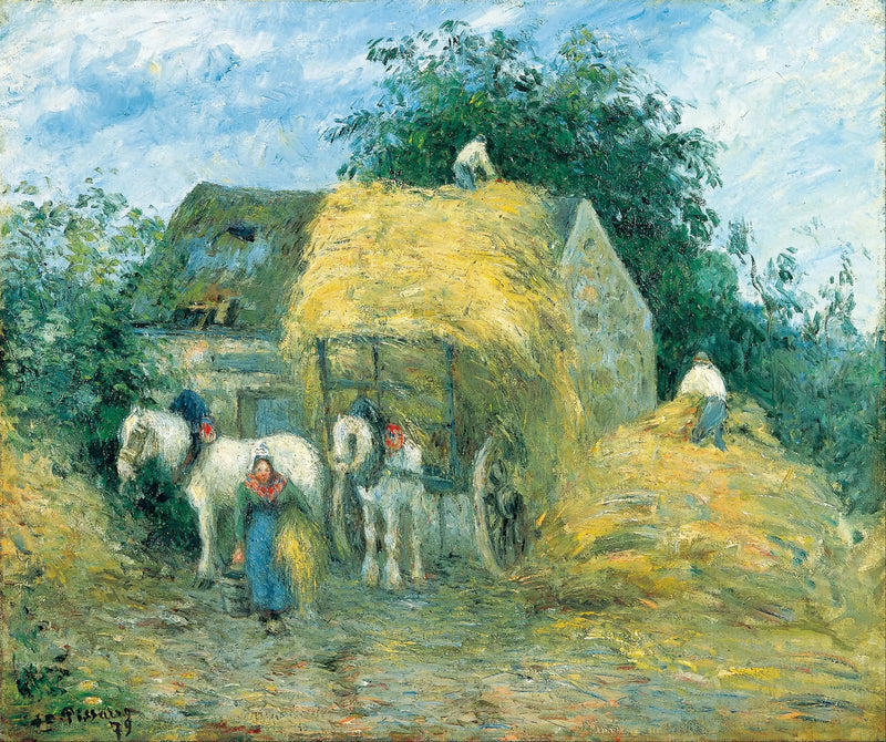 Wóz ze słomy, Montfoucault - Camille Pissarro