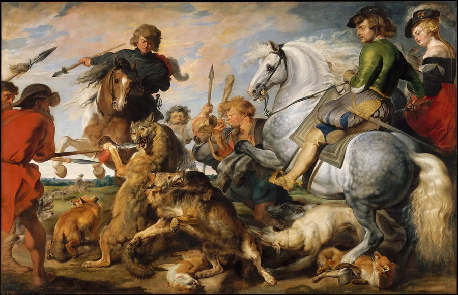 Polowanie na wilka i lisa - Peter Paul Rubens