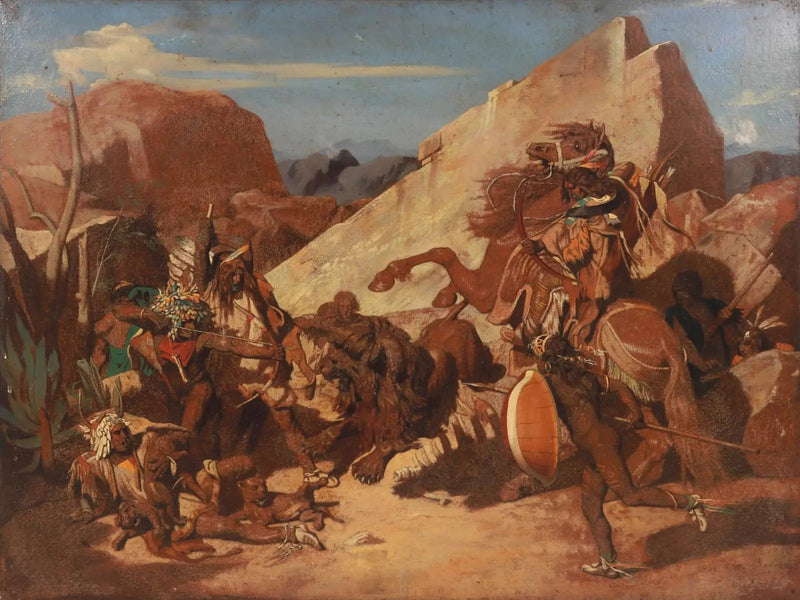 Polowanie na lwy u Indian - Jean-Léon Gérôme