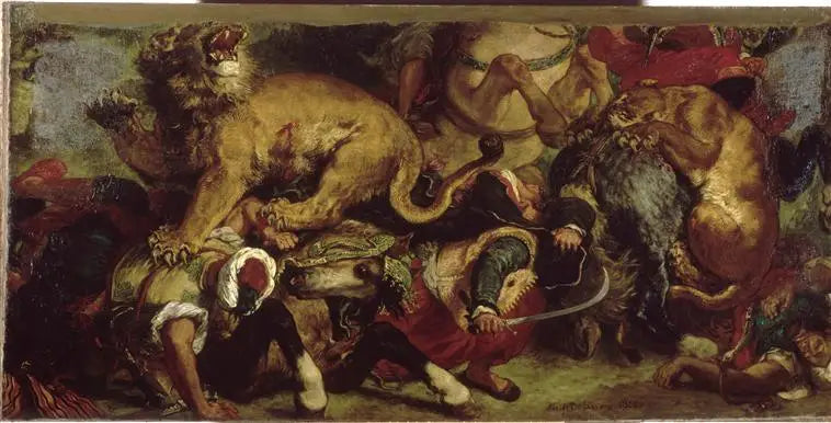 Polowanie na lwy - Eugène Delacroix