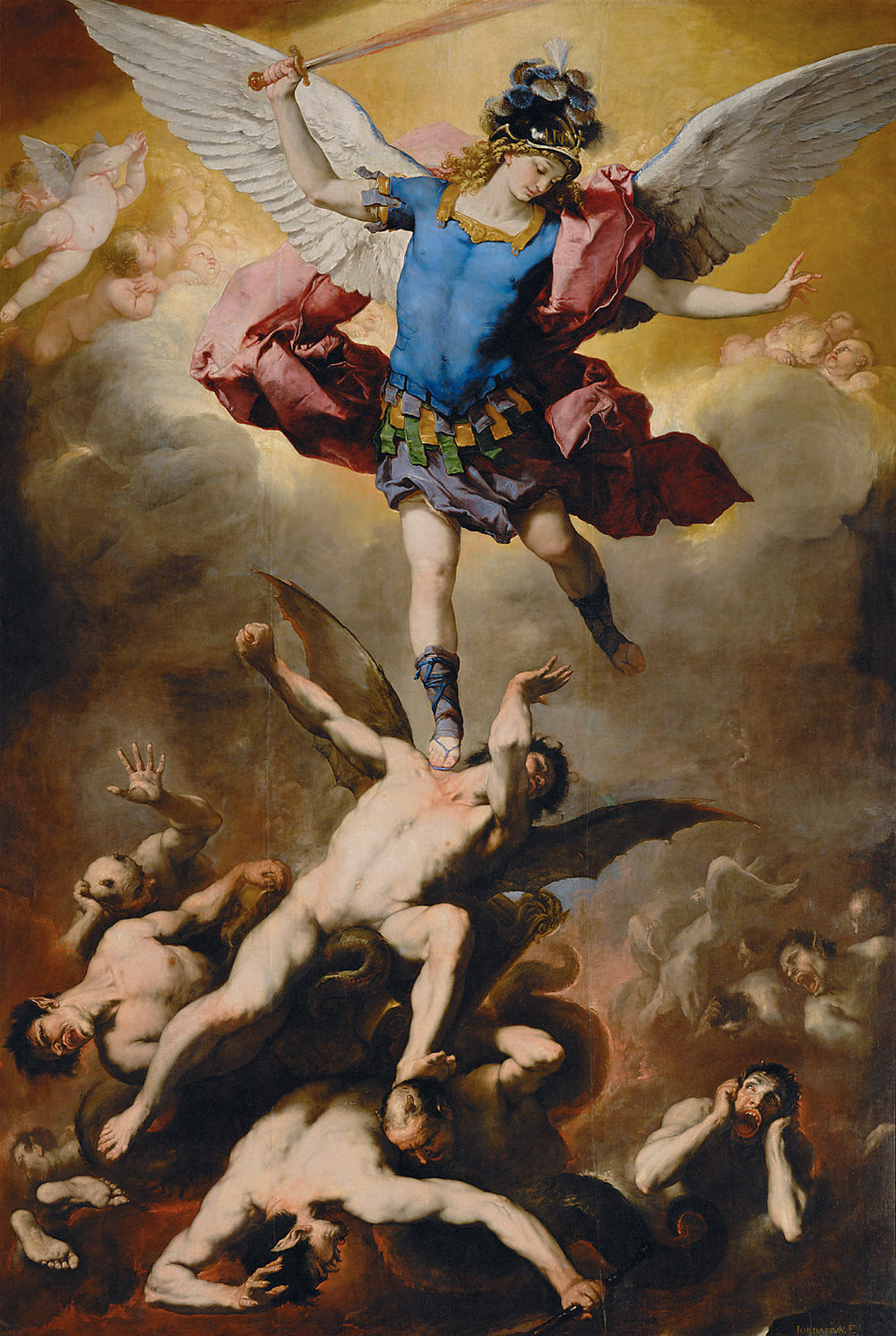 La chute des anges rebelles - Luca Giordano image 1 copie de tableau peinte à la main