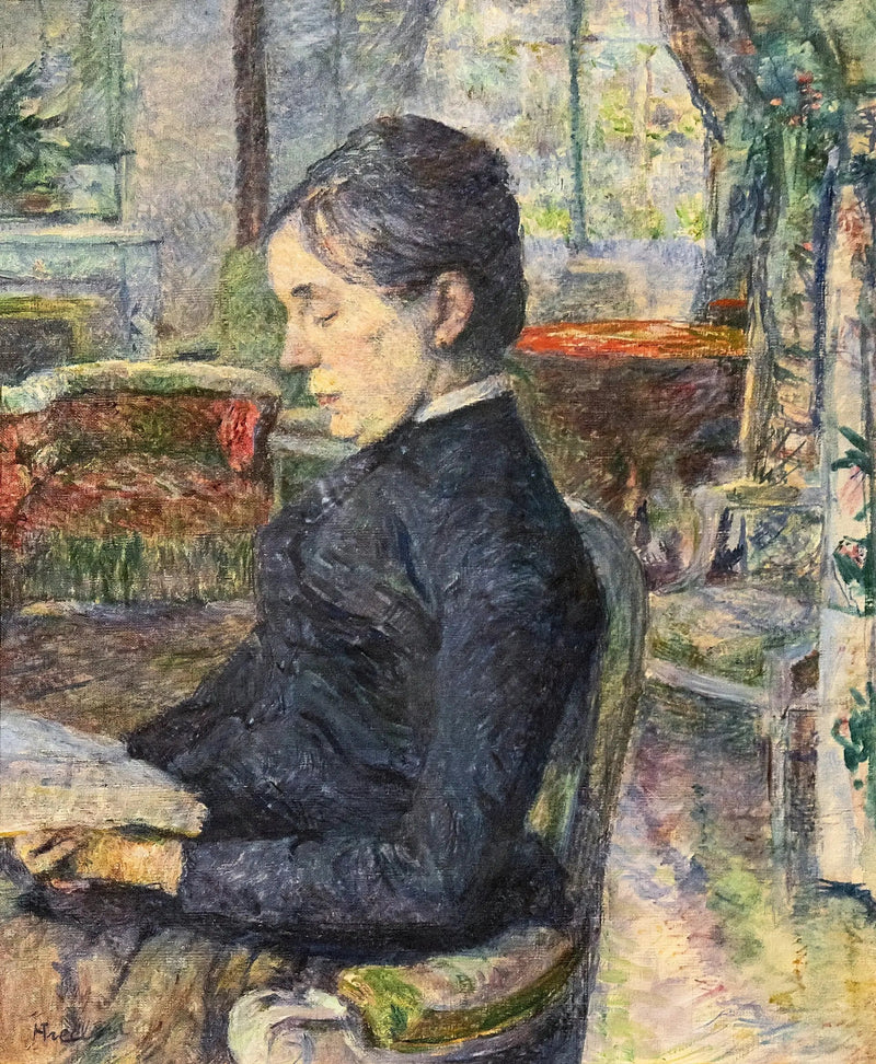 Hrabina Adèle de Toulouse-Lautrec w salonie zamku Malromé - Henri de Toulouse-Lautrec