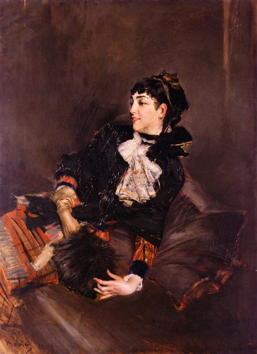 Hrabina Gabrielle de Rasty na kanapie - Giovanni Boldini