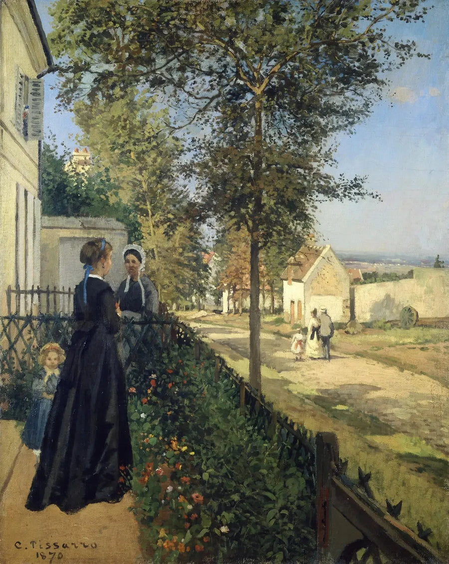 Rozmowa, Louveciennes - Camille Pissarro