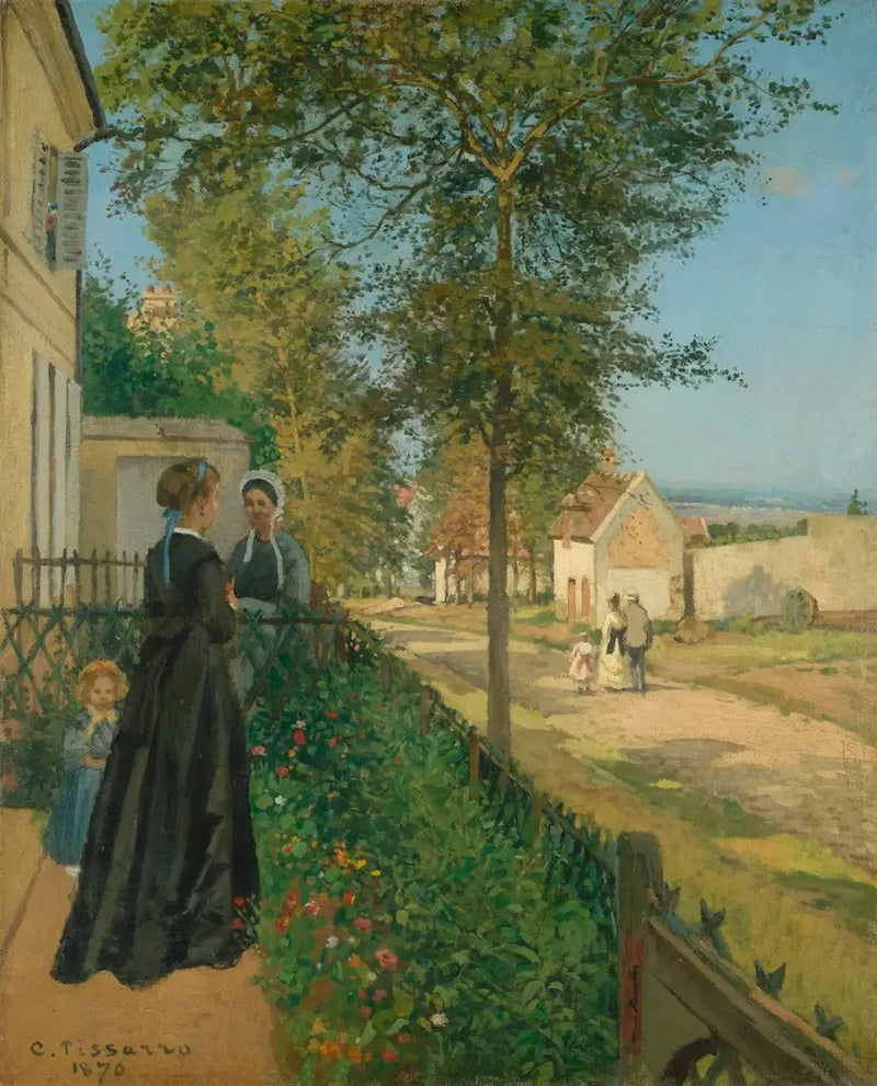 Rozmowa, Louveciennes - Camille Pissarro